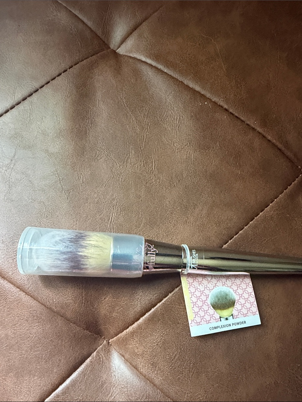 Complexion Powder Brush - Silver Handle, Multicolor Bristles